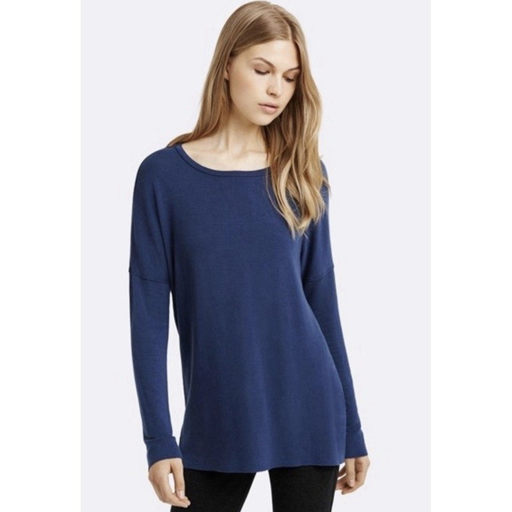 Kit and Ace Easygoing Drop Shoulder Long Sleeve Top Cashmere Blend Shirt Size 6